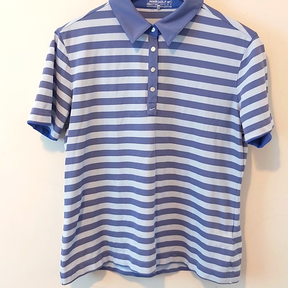 NIKE | Boys Striped Golf Polo Shirt Purple Blue Size Large (12-14) - Picture 1 of 9